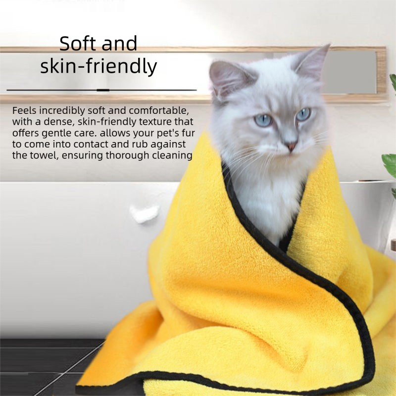 3-piece Dog Rainy Day Care Set with Yellow M size Waterproof Raincoat, 30x30cm Paw Towel and 70x140cm Pet Bath Towel, Quick-Dry Pet Rain Protection Kit for Small and Medium Dogs