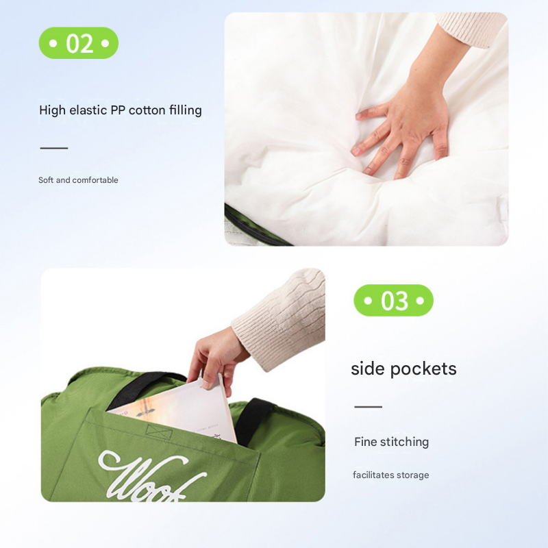Green S size Portable Foldable Pet Bed Mat – Waterproof Travel Dog Bed and Cat Cushion with Carry Handles, Removable Washable Cover, Plush Comfort Padding for Indoor and Outdoor Use