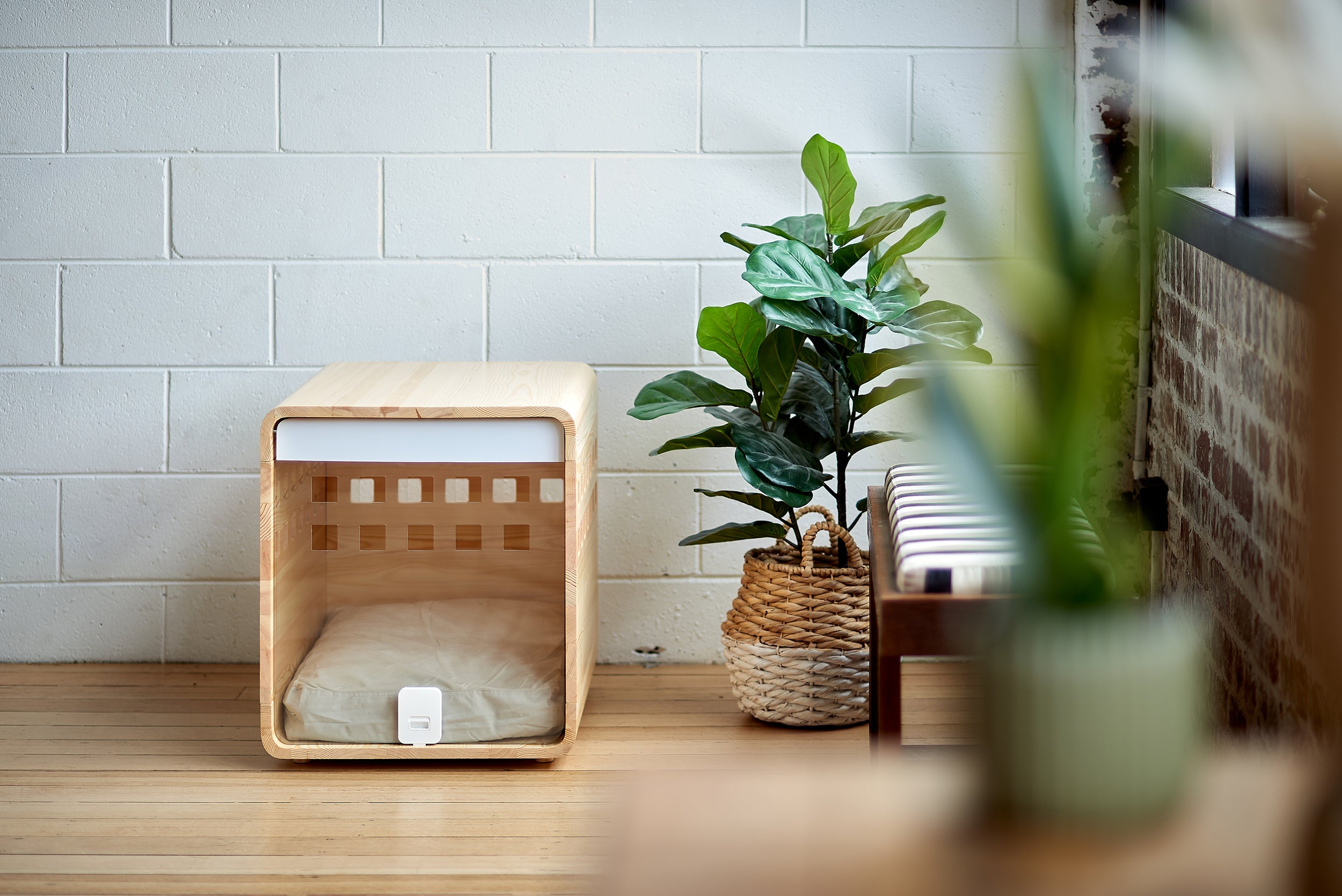 Timber Side Table Crate Furniture Dog Pet