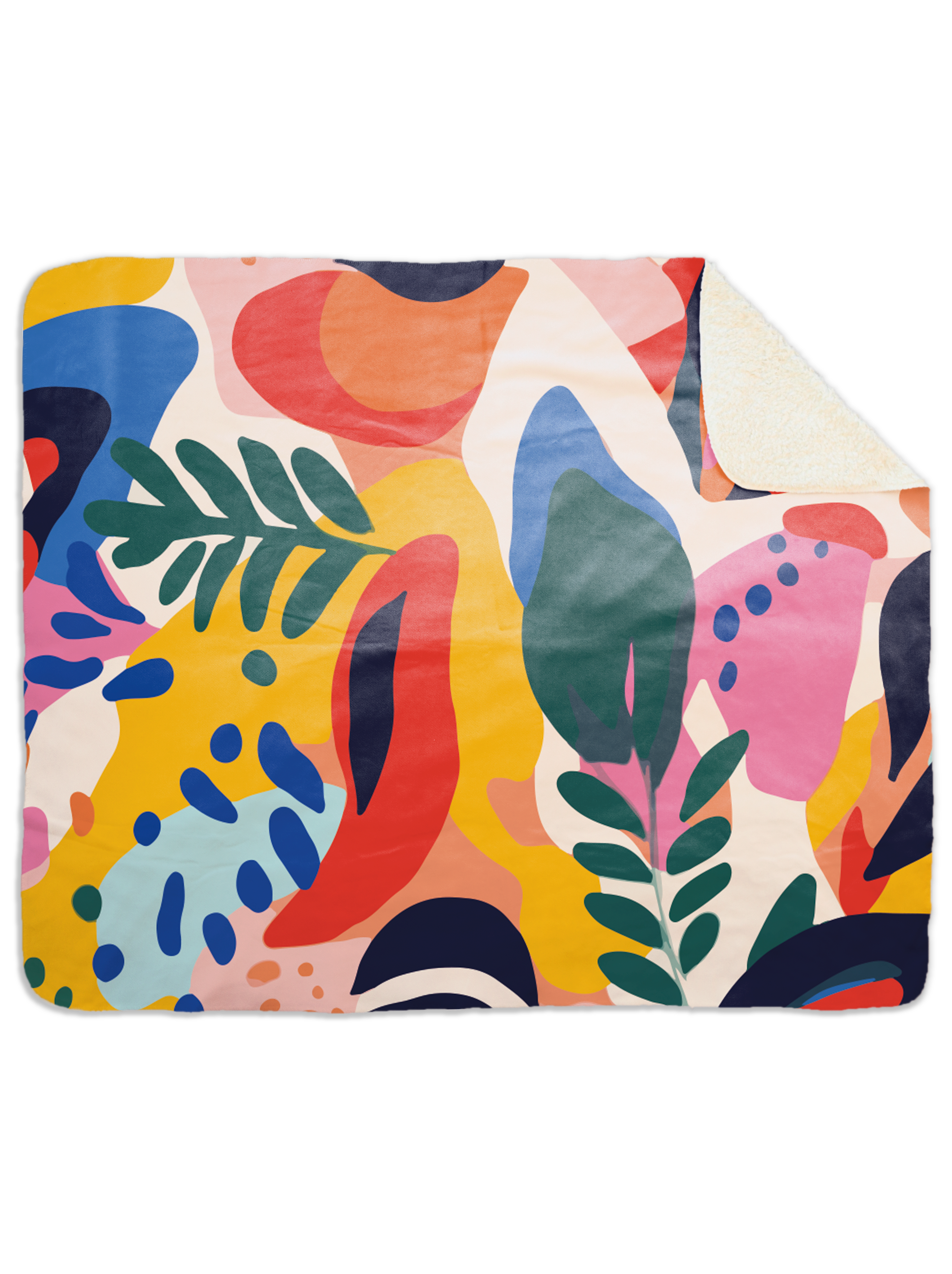 Soft Fleece Sherpa Dog Pet Blanket 100 x 75cm - Multicolour