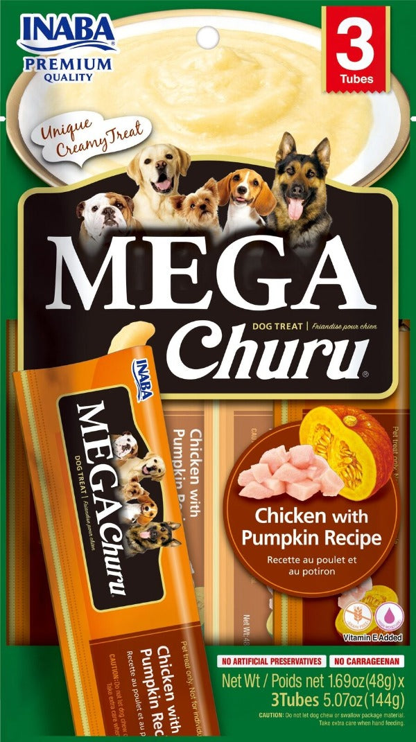 Inaba MEGA Churu Puree DOG Treats - Chicken with (3 Tubes) 144g