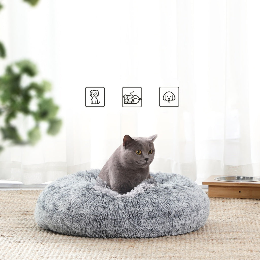 FEANDREA 50cm Dog Bed with Removable Washable Cover Grey Petsby | Pet Essentials