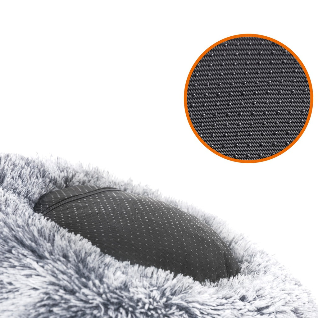 FEANDREA 50cm Dog Bed with Removable Washable Cover Grey Petsby | Pet Essentials
