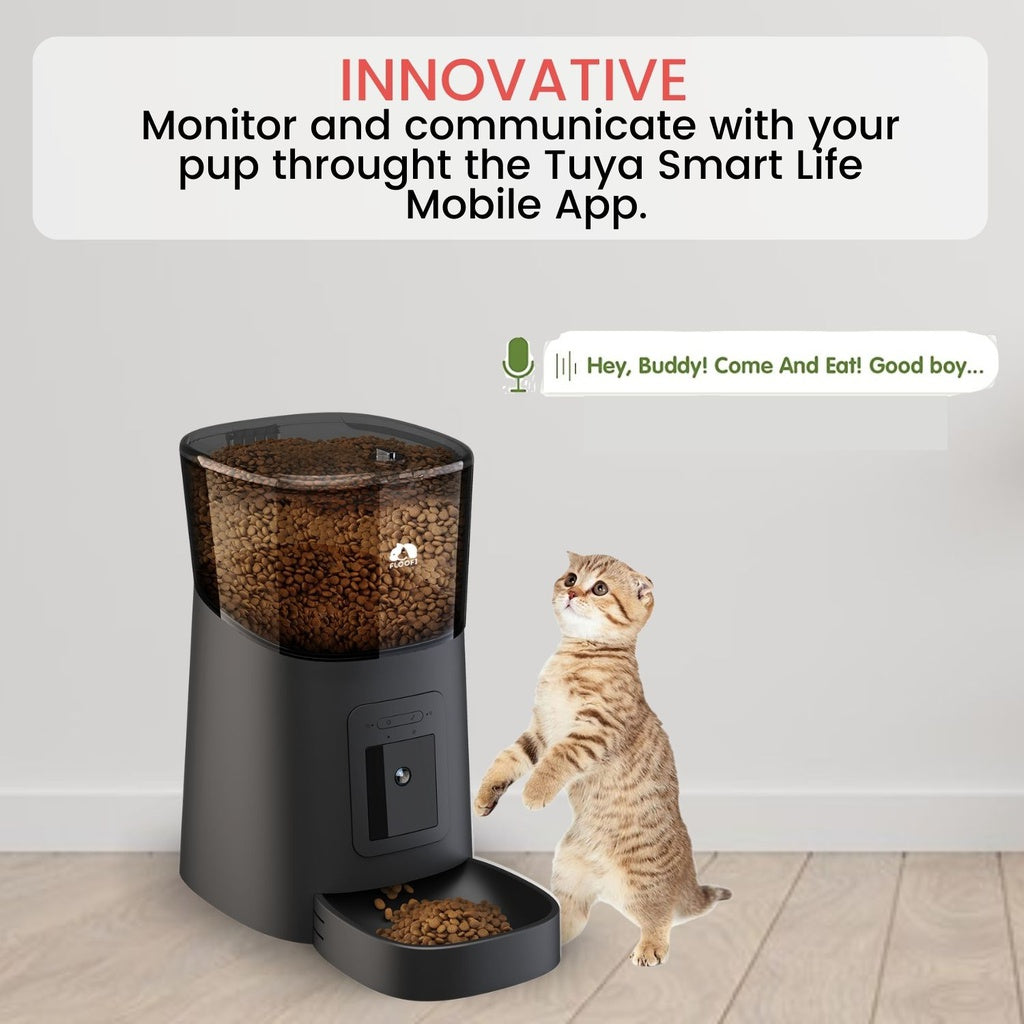 Floofi Smart Pet Feeder with Camera - Black