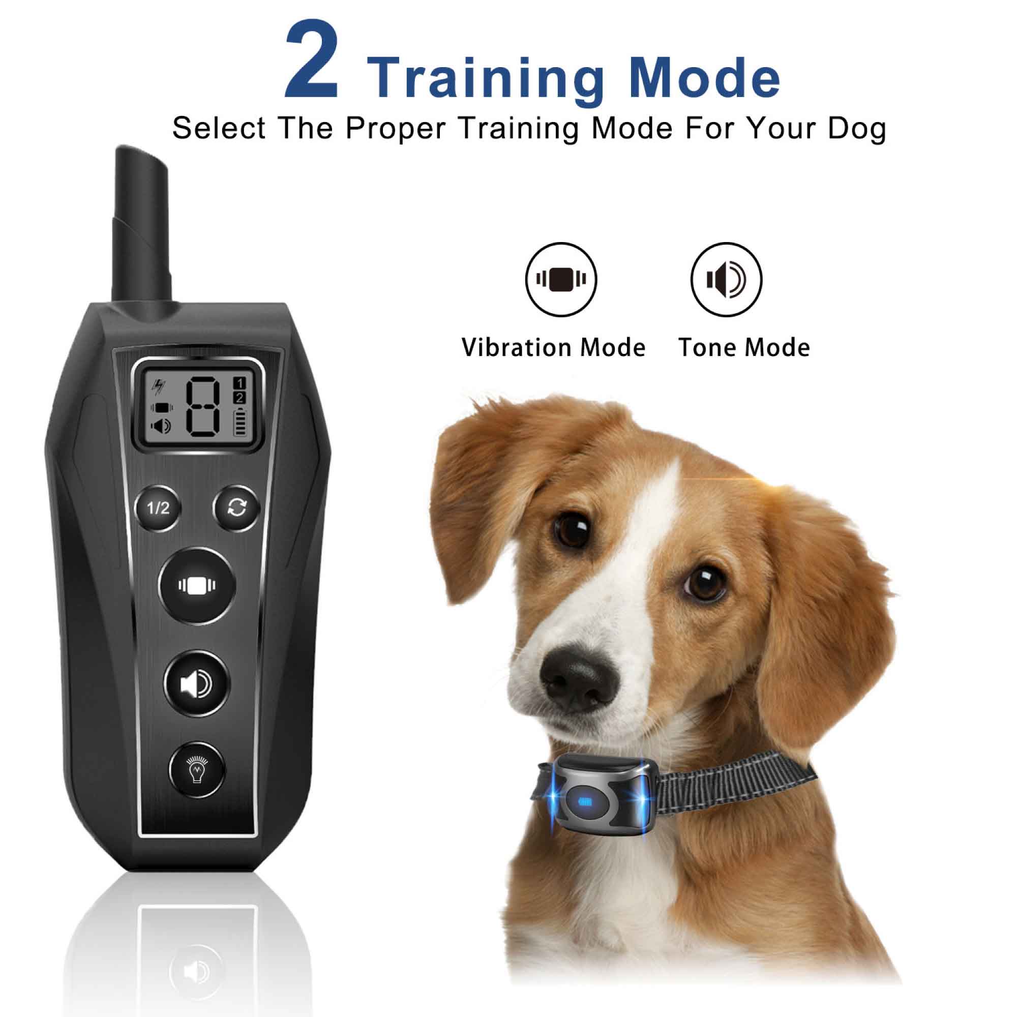 Dog Bark Collar - 1x 600m Range Reciever Vibration IPX7 Waterproof Training Aid