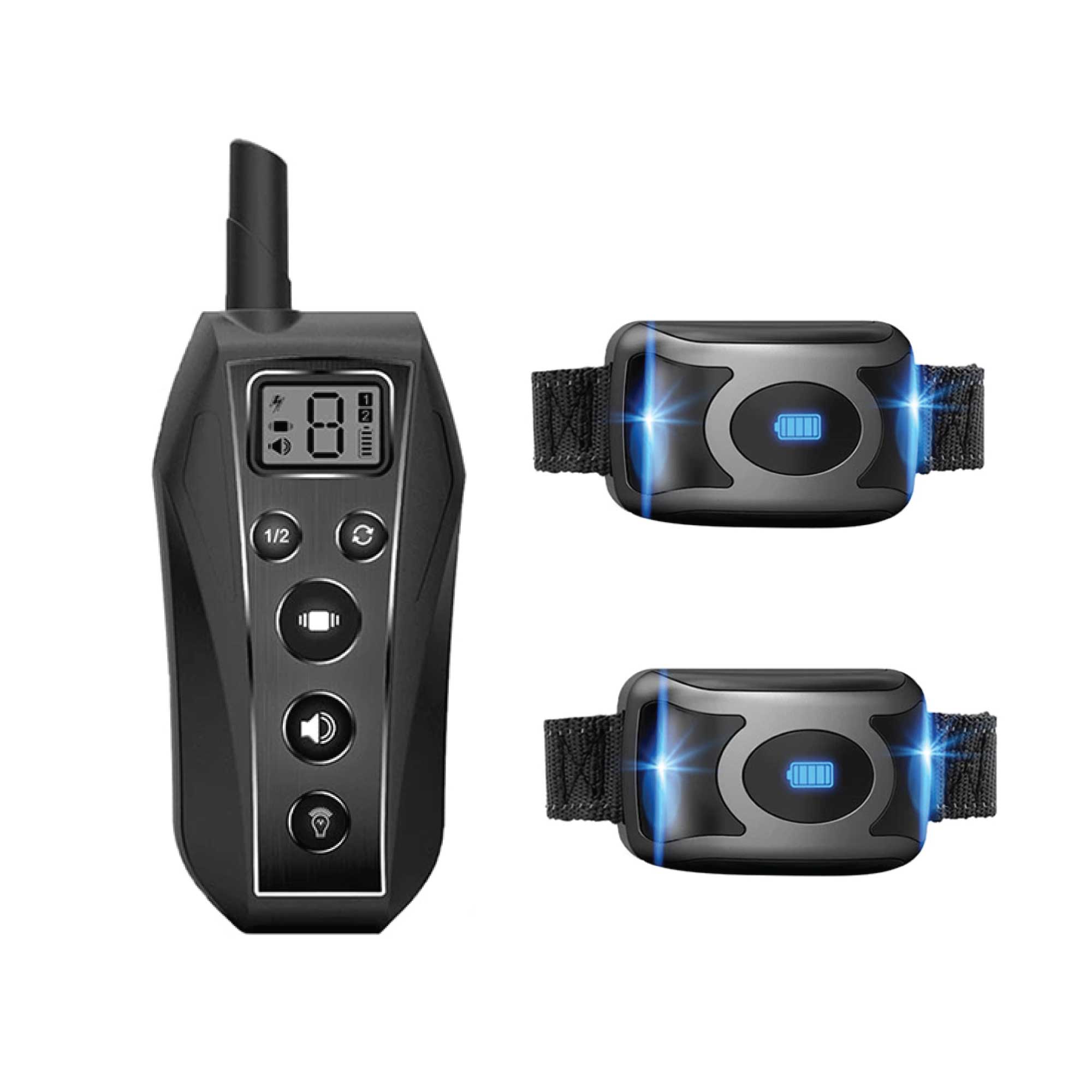 Dog Bark Collar - 2x 600m Range Recievers Vibration IPX7 Waterproof Training Aid