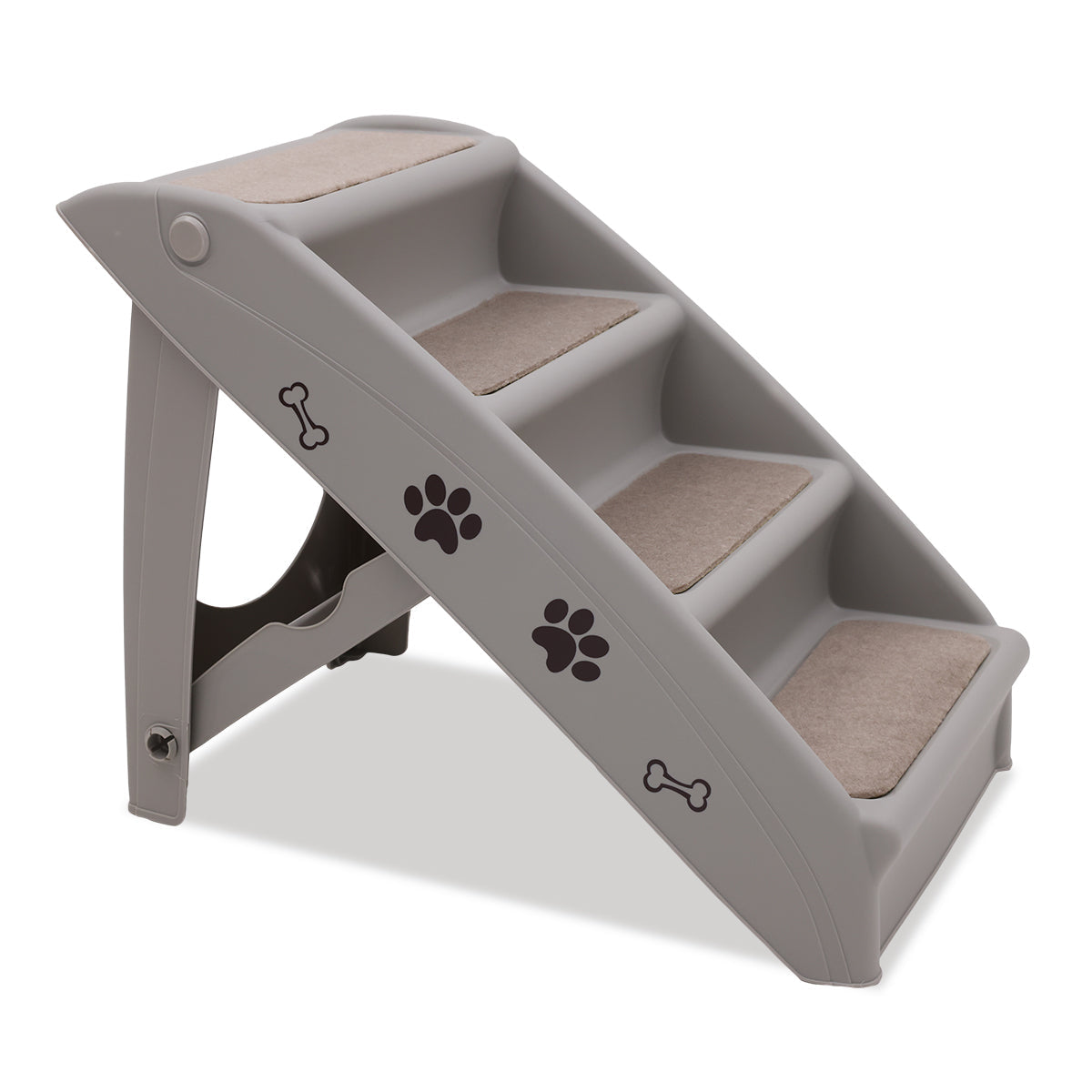 Furtastic Foldable Pet Stairs in Grey - 50cm Dog Ladder Cat Ramp with Petsby | Pet Essentials