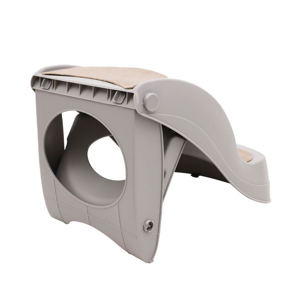 Furtastic 38cm Foldable Pet Stairs Ramp - Grey Petsby | Pet Essentials