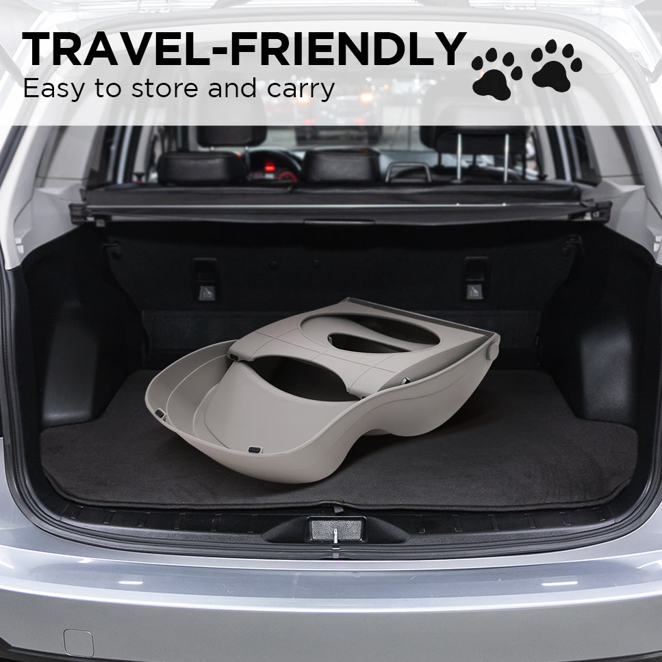 Furtastic 38cm Foldable Pet Stairs Ramp - Grey Petsby | Pet Essentials