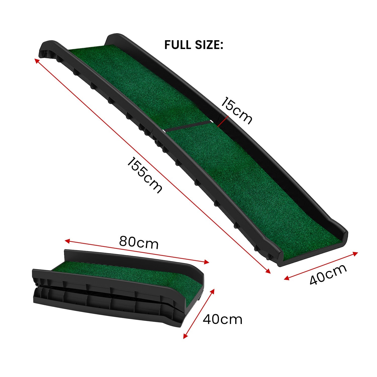 Furtastic Foldable Plastic Dog Ramp with Synthetic Grass Petsby | Pet Essentials