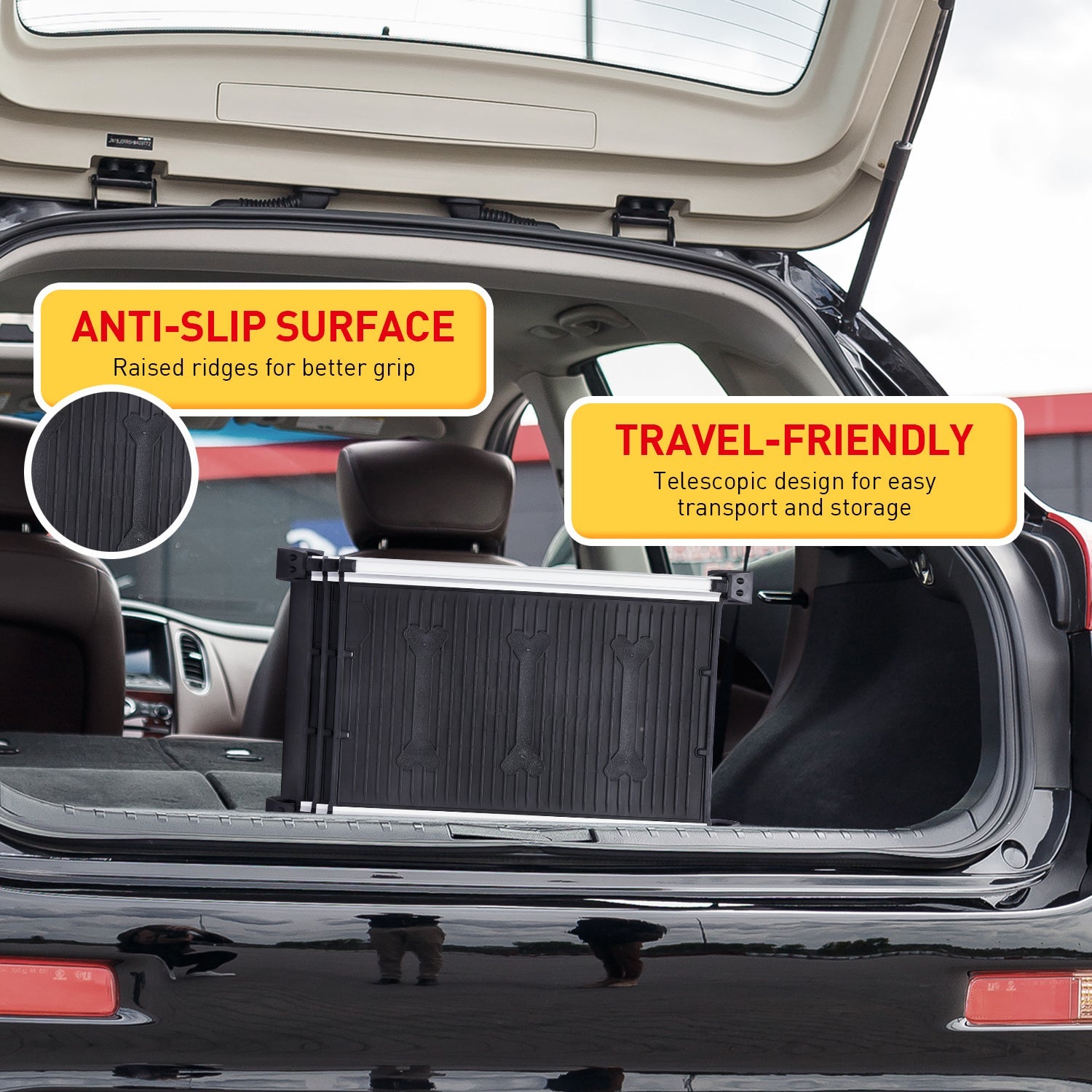 Furtastic Heavy-Duty Aluminium Telescopic Pet Ramp Petsby | Pet Essentials