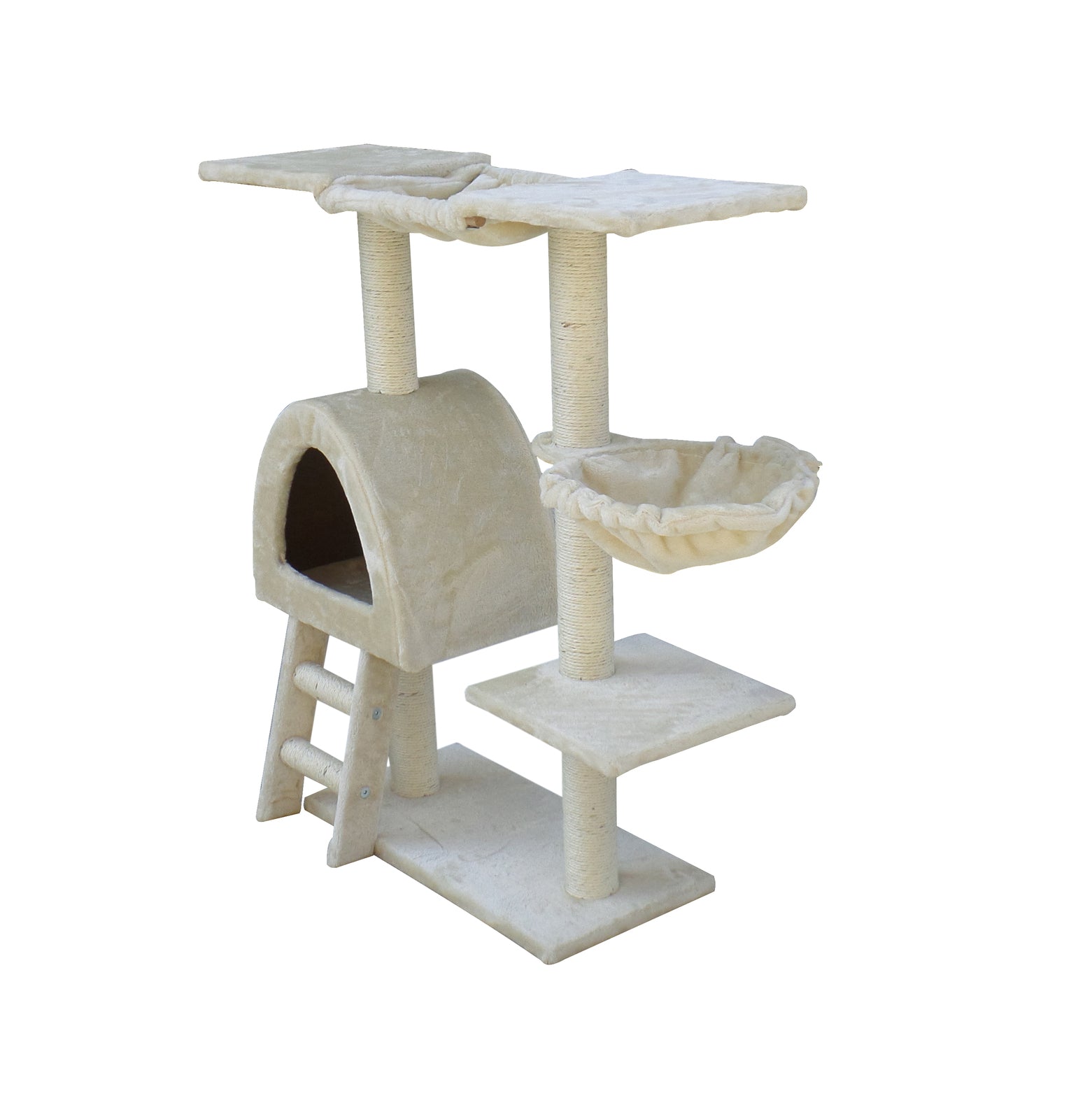 YES4PETS 100 cm Beige Cat Scratching Post Tree Scratcher House
