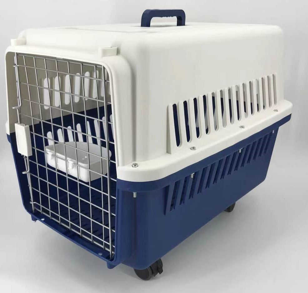 YES4PETS XL Dog Puppy Cat Crate Pet Rabbit Parrot Airline Carrier Cage W Bowl Tray & Wheel 72x53x53cm