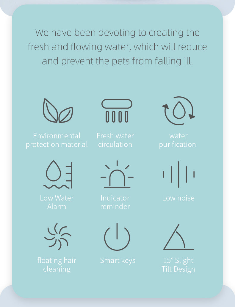 YES4PETS Electric Pet Dog Cat Water Fountain Automatic Self-Clean Water Fountain 1.5L