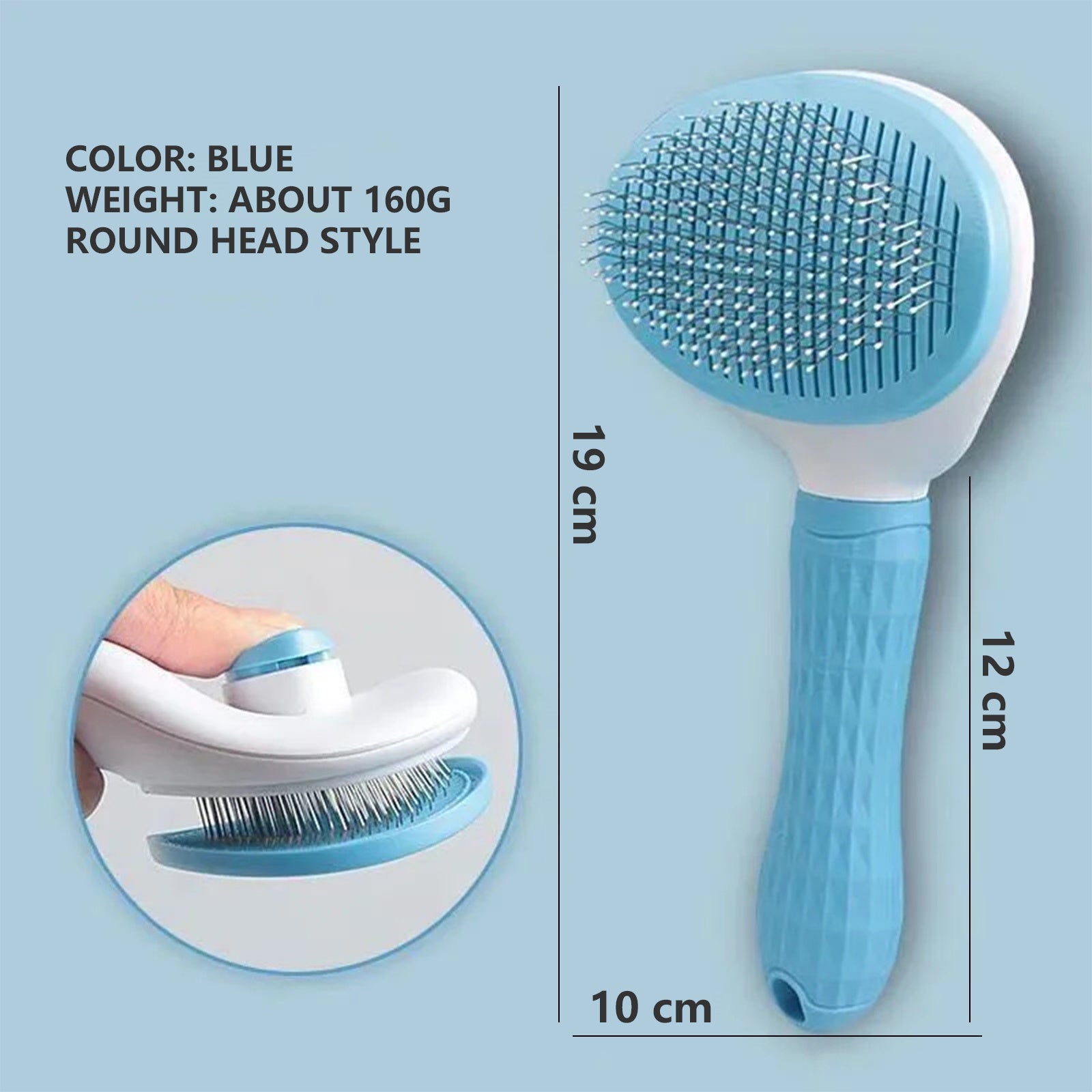 Pawfriends Pet Dog Cat Comb Brush Remove Floating Hair Hairdressing Self-Cleaning Comb