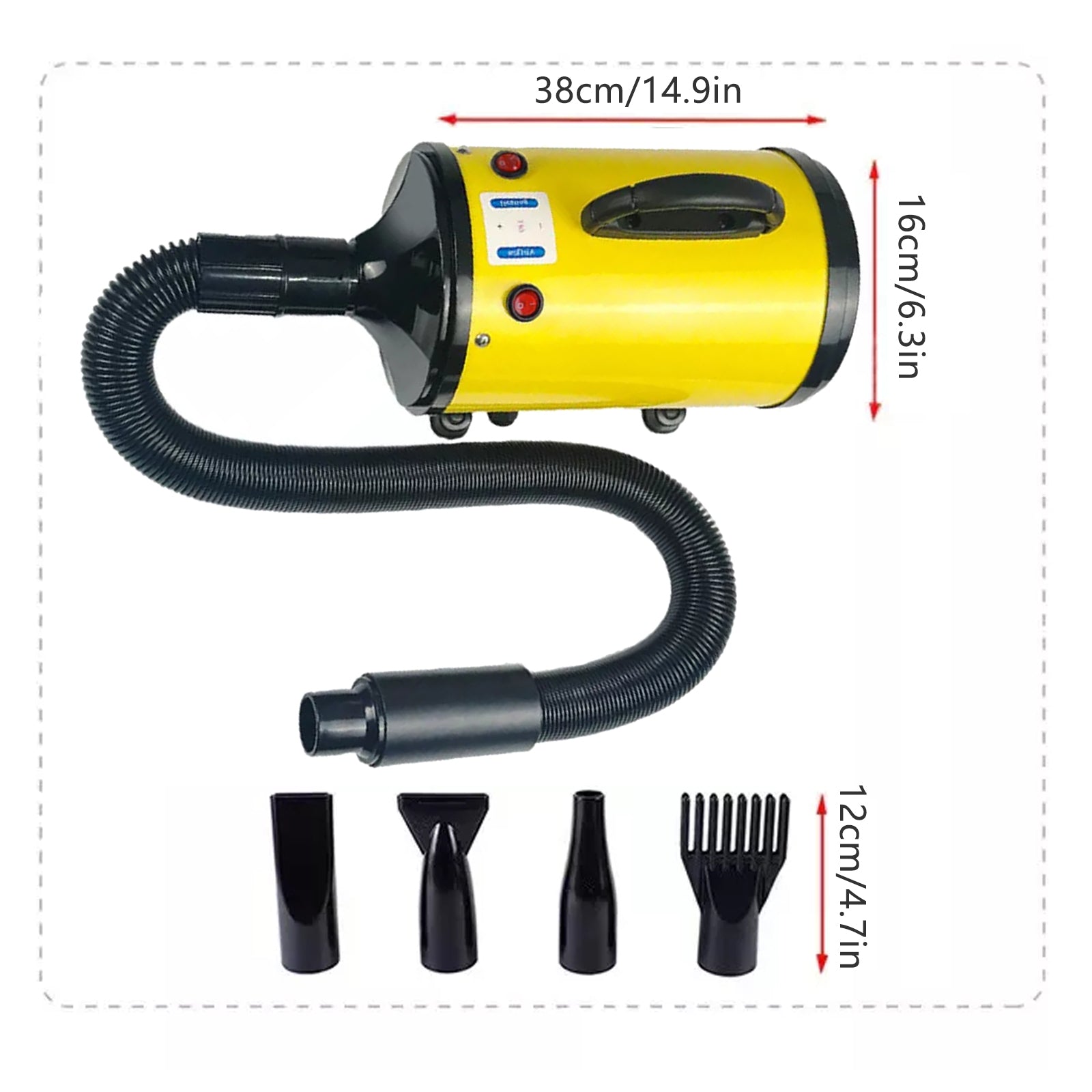 Pawfriends Dog Cat Hair Dryer Grooming Blow Speed 2000W Pet Hairdryer Blower Heater Blaster