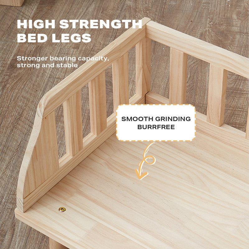 Solid Wood Pet Cat Dog Bed with Bedding Petsby | Pet Essentials