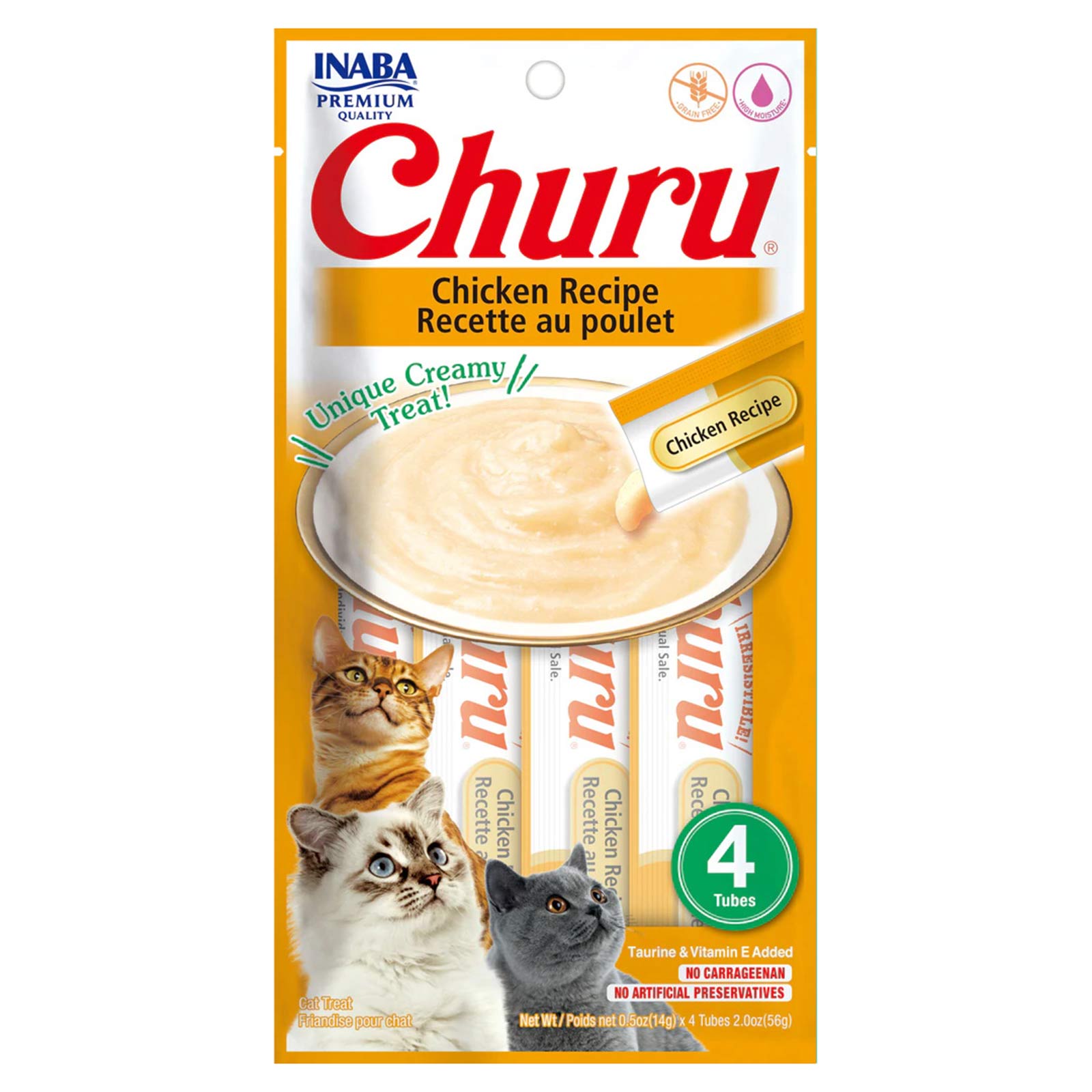 Inaba Churu Puree CAT Treats - Chicken (4 Tubes) 56g