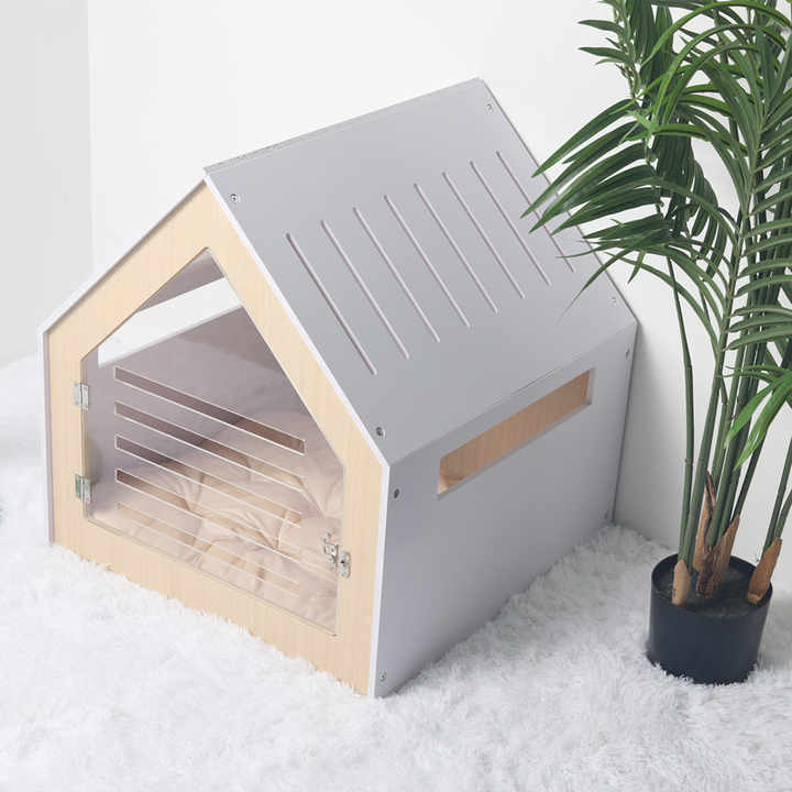 Modern Pet Dog House Crate (White)