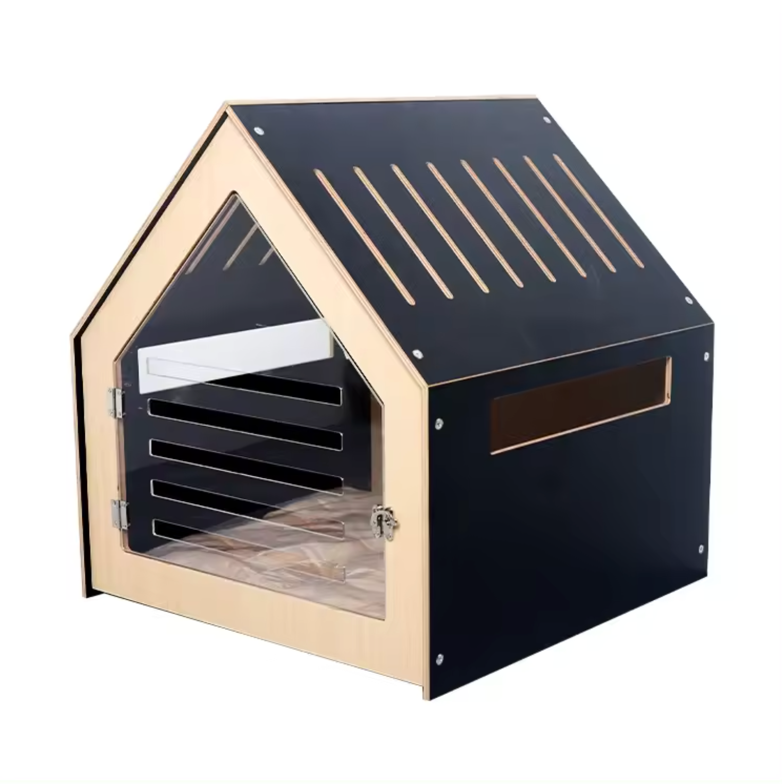 Modern Pet Dog House Crate (Black)