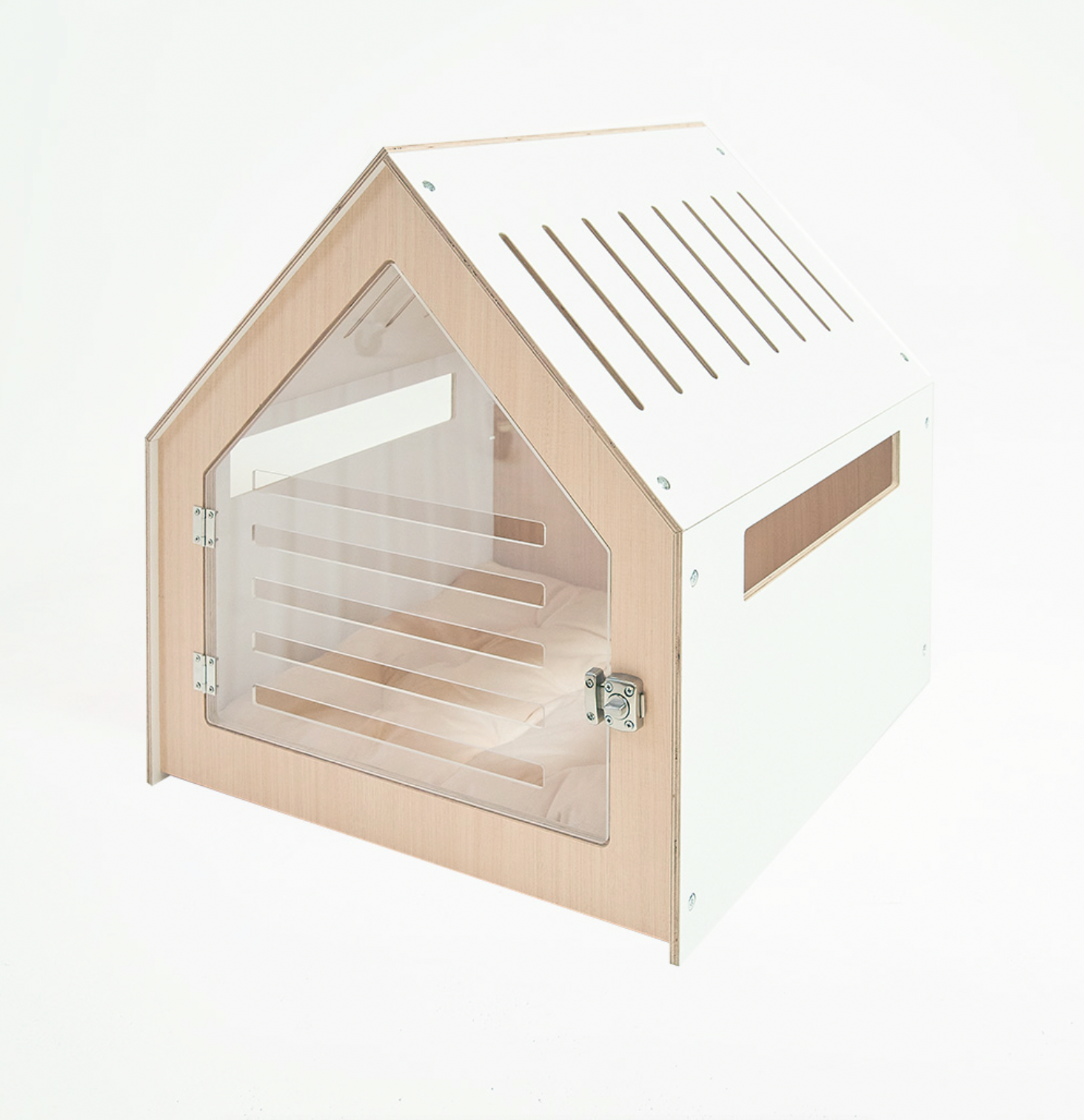 Modern Pet Dog House Crate (White)