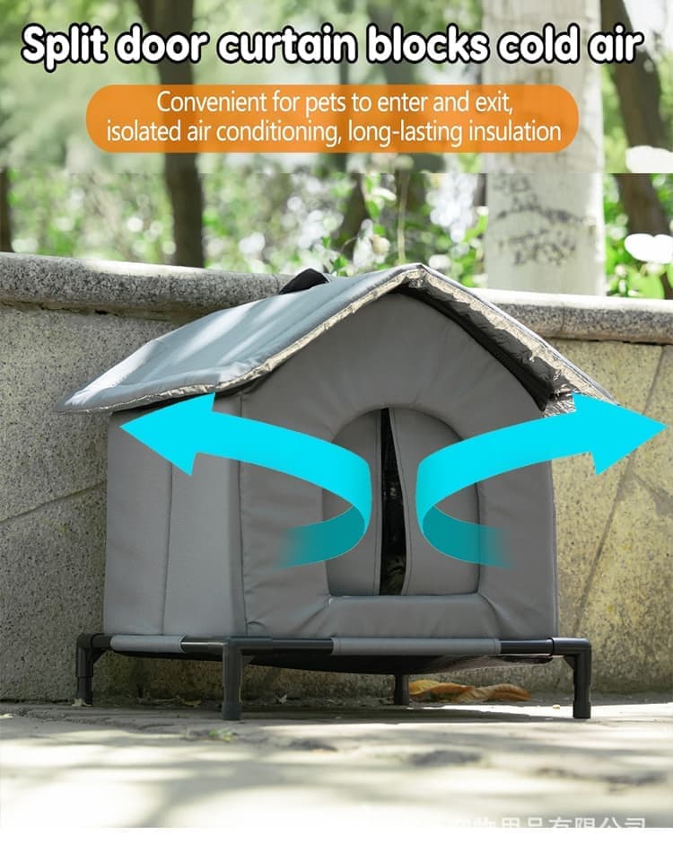 Gray Cat and Dog Bed, Waterproof Insulated Durable Pet House, Compatible with Cats and Dogs, Winter Pet Basket, 33x33cm