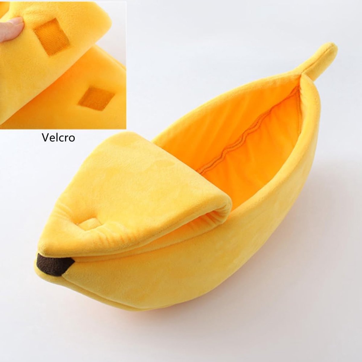 Banana-shaped pet bed - Creative dog and cat kennel - Warm and soft plush puppy mat - Cute fruit design for cats, kittens, and dogs - Available in various sizes (L)