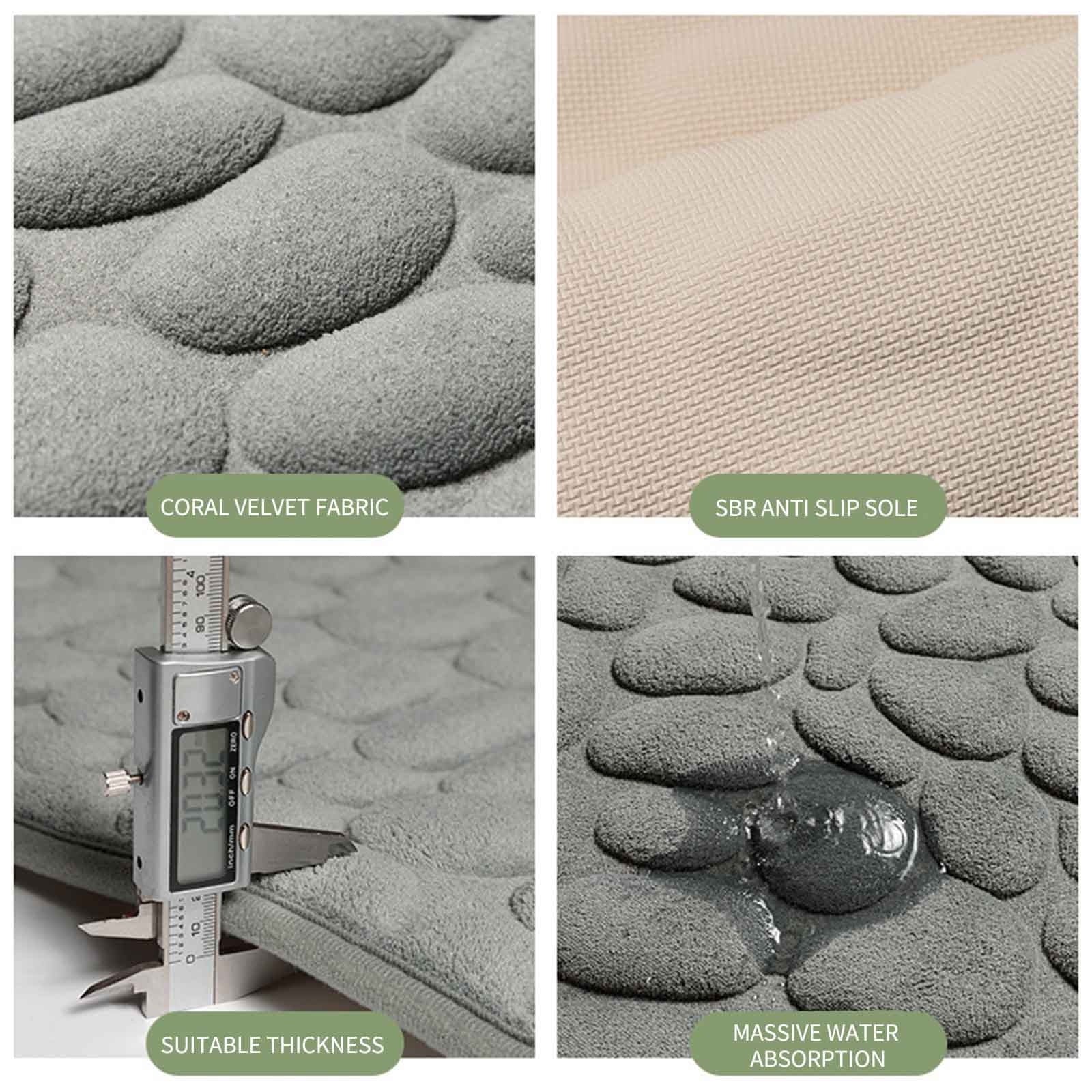 40 x 24 Inch Cotton Bathroom Floor Mat - Super Soft, Water Absorbent, Non-Slip, Machine Washable, Ideal for Bathroom, Bedroom, and Kitchen Coffee
