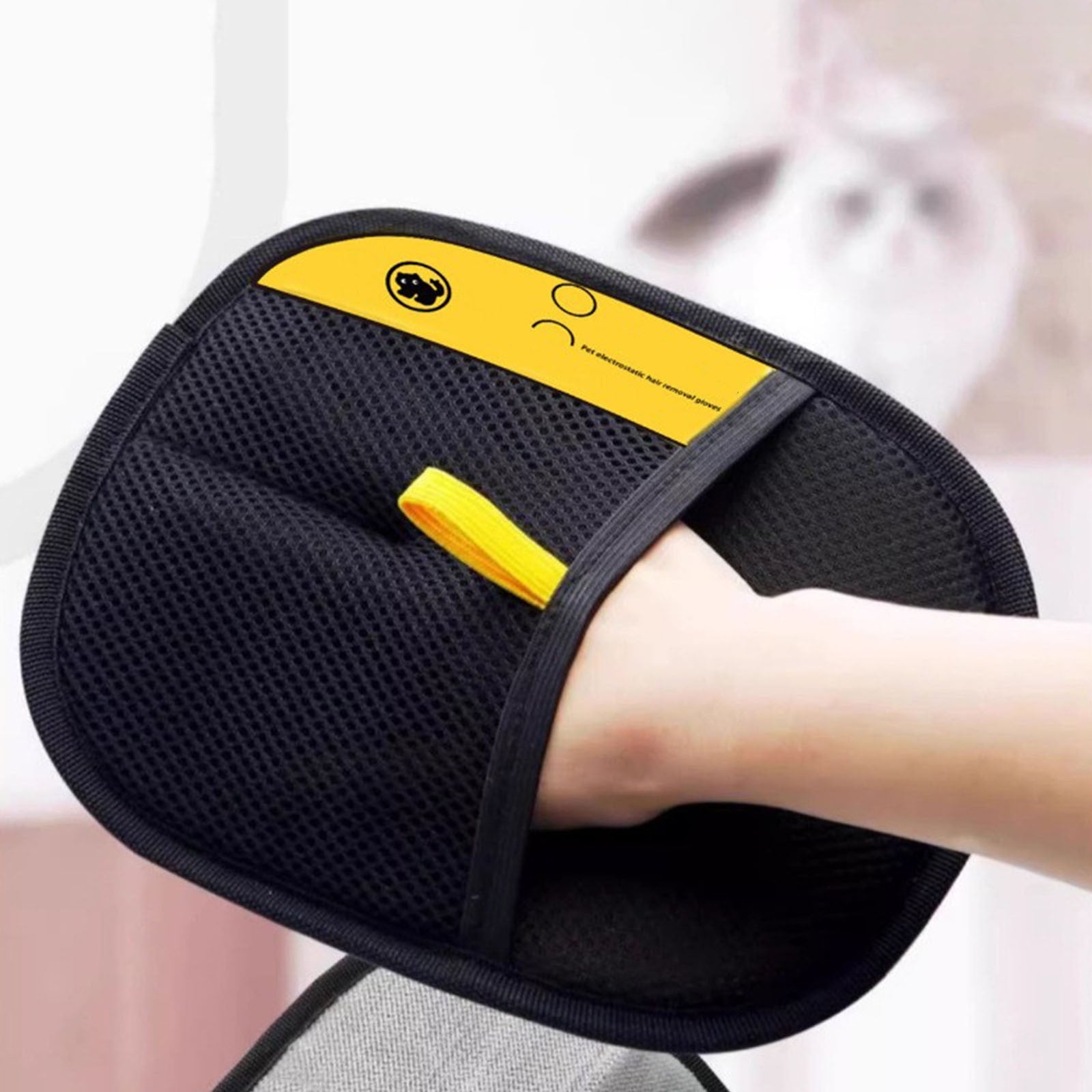 Pet Hair Removal Glove, Efficient Grooming Gloves for Cats & Dogs,Cat Grooming Gloves for Pet Hair Removal, Double Sided Grooming Glove,Reusable Pet Hair Remover Glove