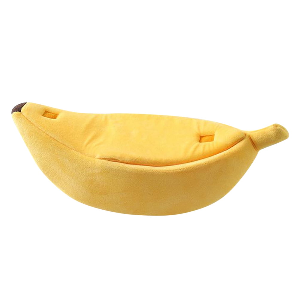 Darzheoy Banana Pet Bed, Cute Funny Fruit Bed with Removable Cushion for Dogs, Indoor Cats, Rabbits, Small Animals Yellow