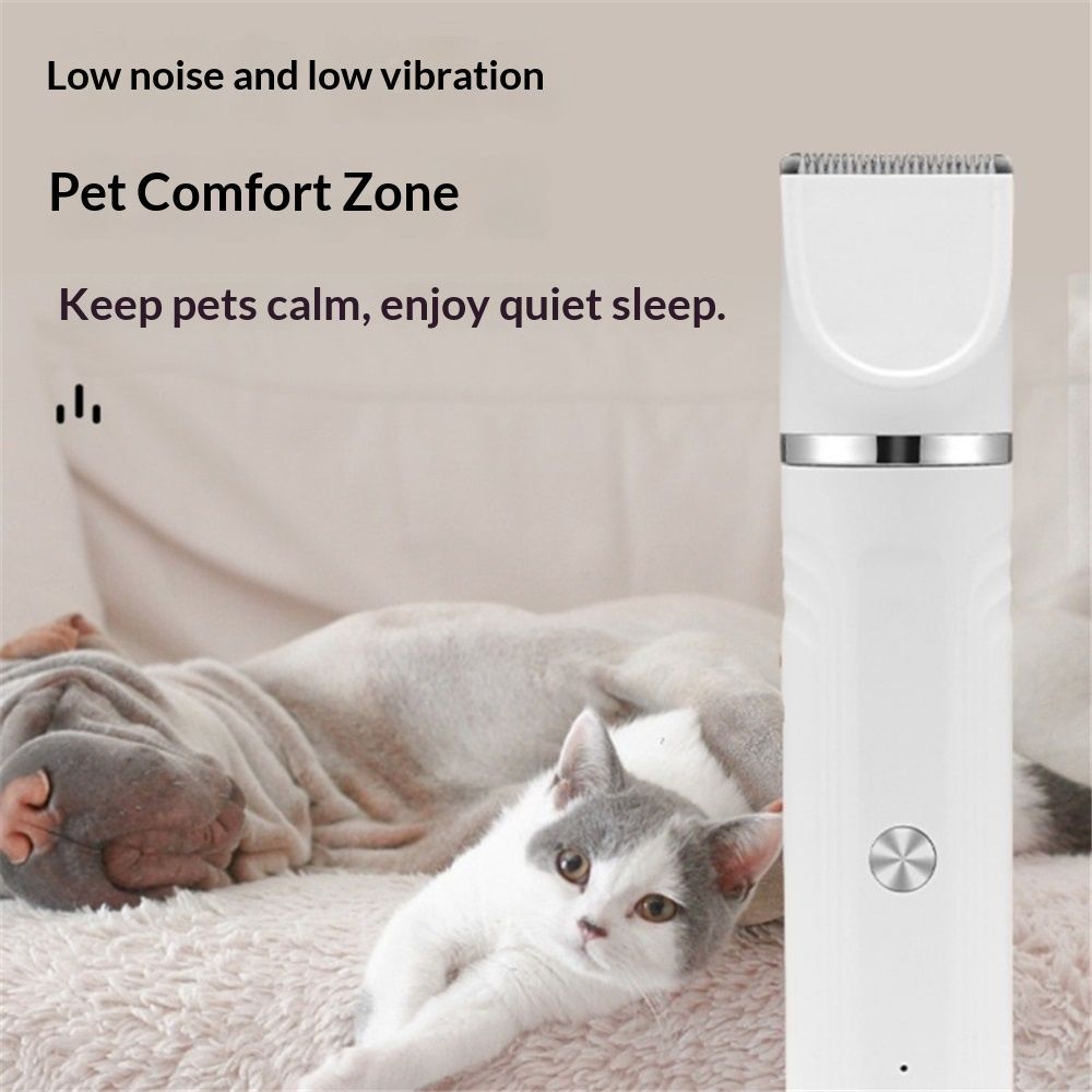 Dog Clippers Grooming Kit Hair Clipper-Low Noise Paw Trimmer- Rechargeable - Cordless Quiet Nail Grinder Shaver for Cats and Other Pets