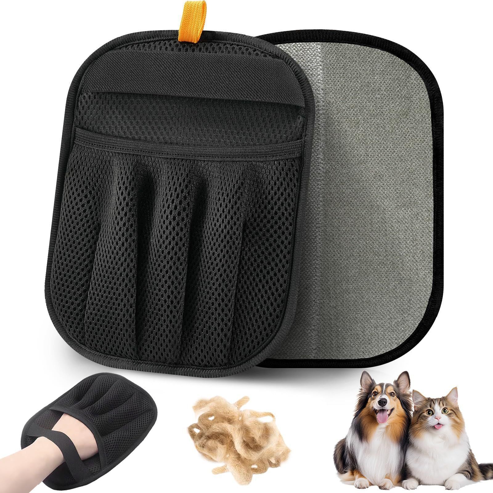Upgraded Five-Finger Electrostatic Pet Hair Glove, Reusable Magic Brush Pet Hair Remover Tool for Laundry, Couch, Carpet, Car Seat(2pcs)