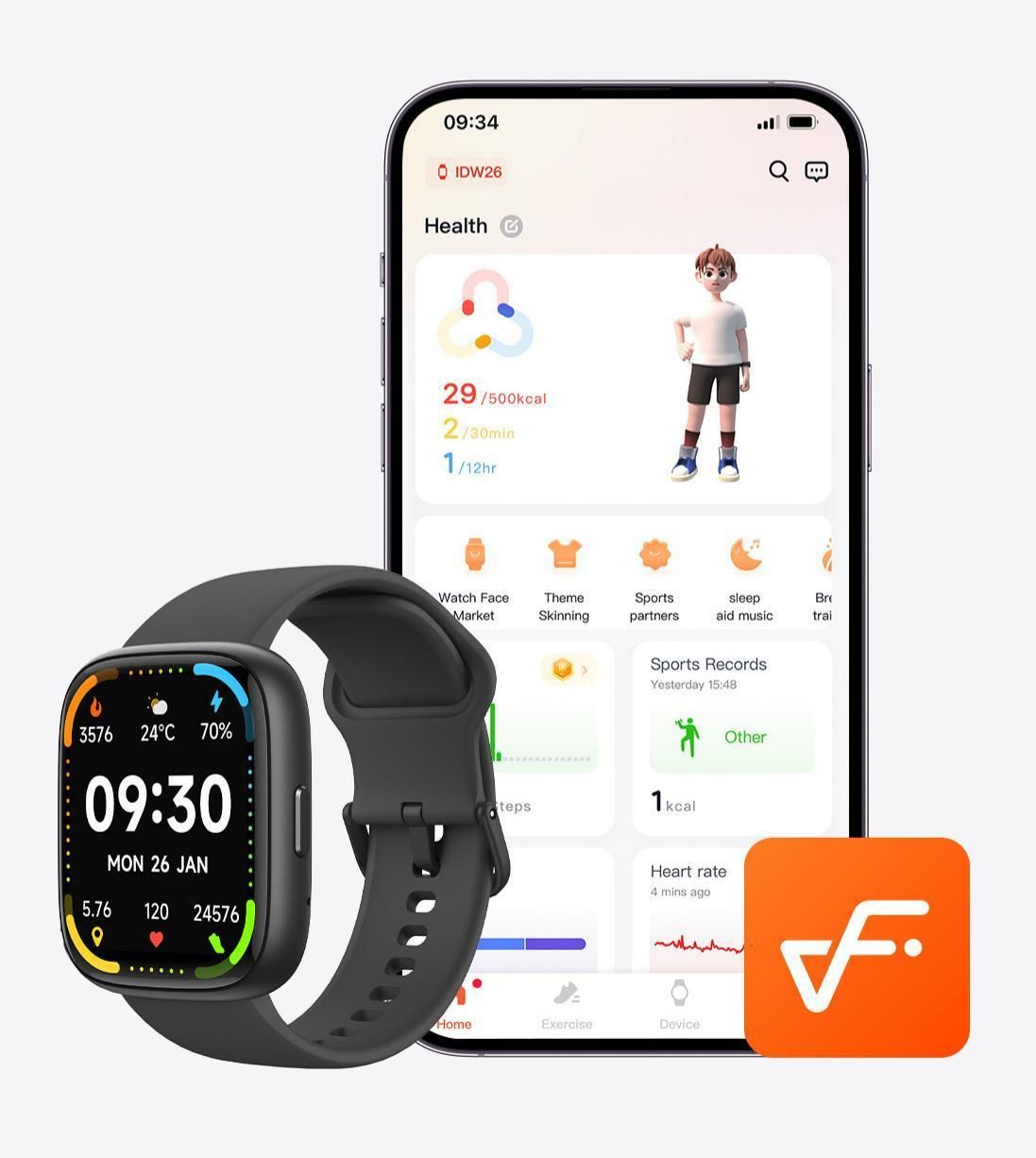 Blue Unisex Health Monitoring Smart Watch with Call Function