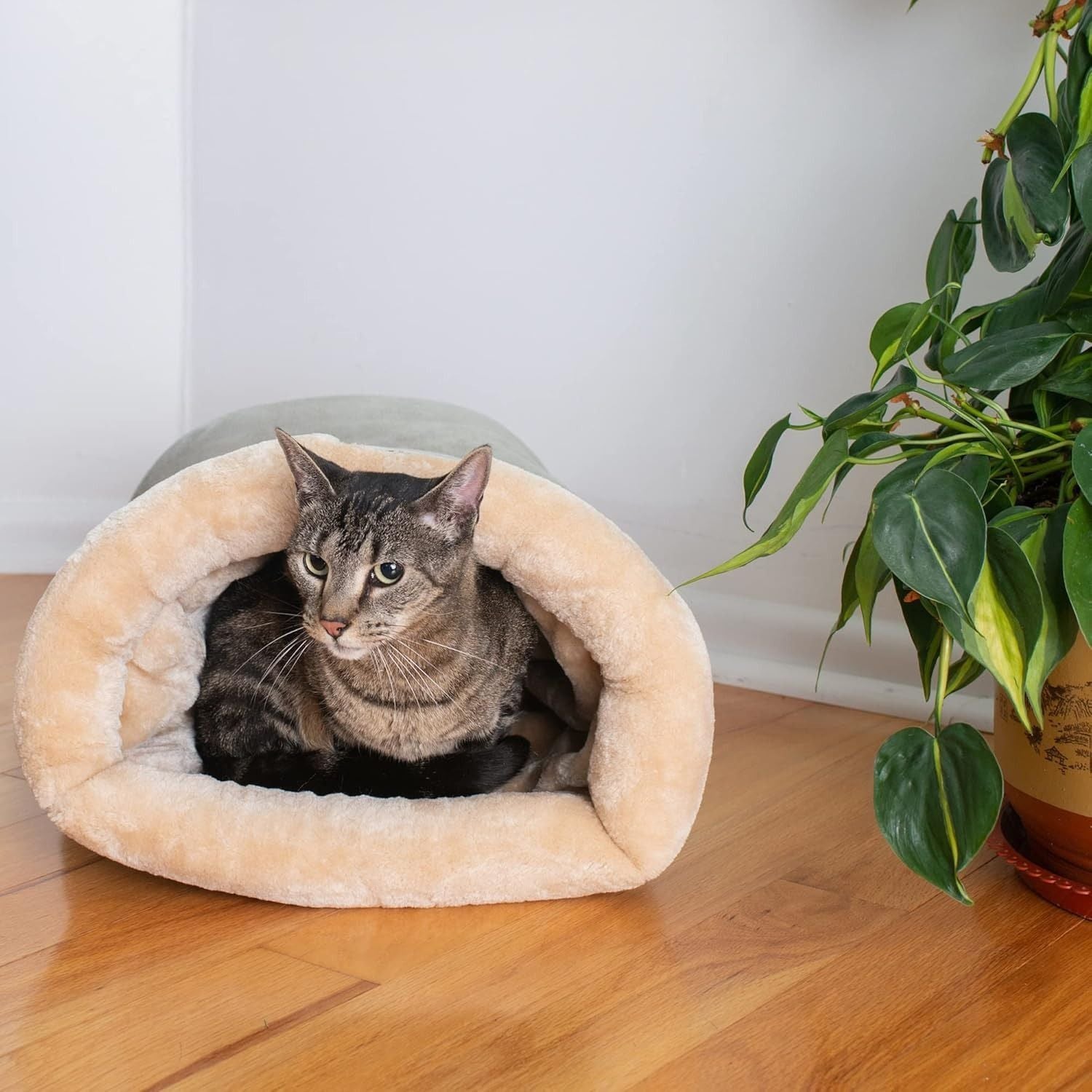 Warm Pet Bed for Cats and Dogs Upgraded Support Style Dark Brown