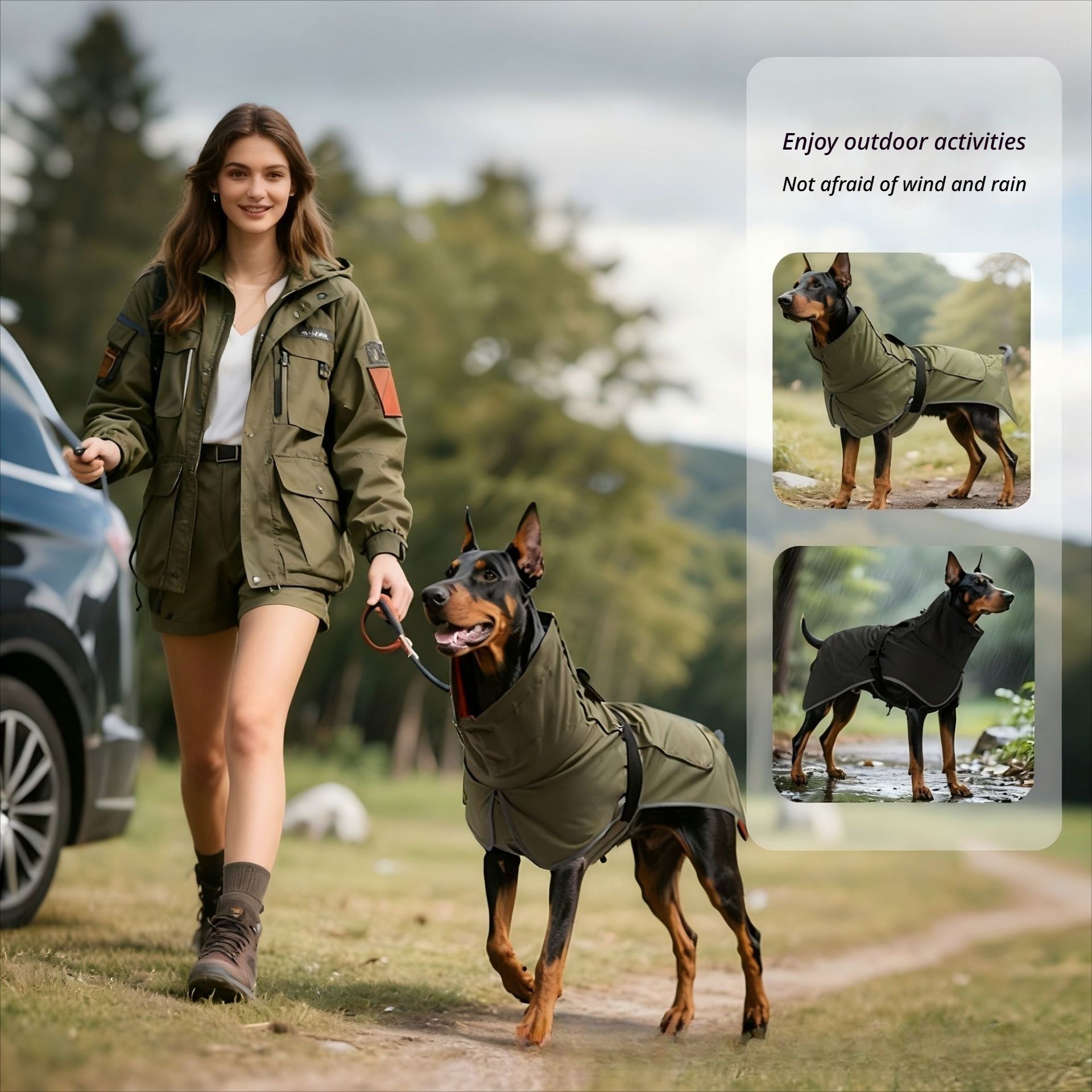 Winter Warm Pet Coat, Outdoor Cold Proof Dog Jacket-orange