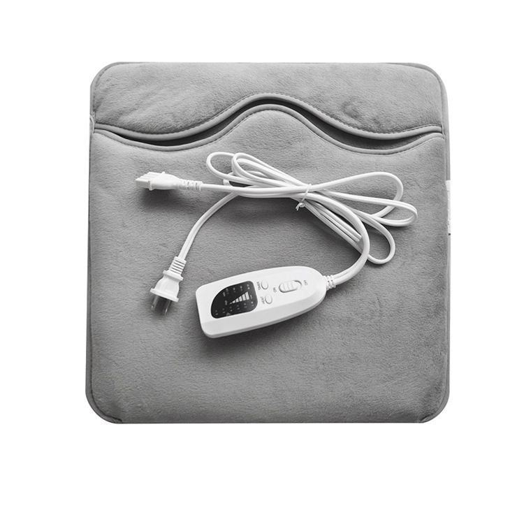 Electric Foot Warmer Mat, Silver Grey Double-Sided Heating Foot Blanket with 6 Temperature Settings and Even Heating
