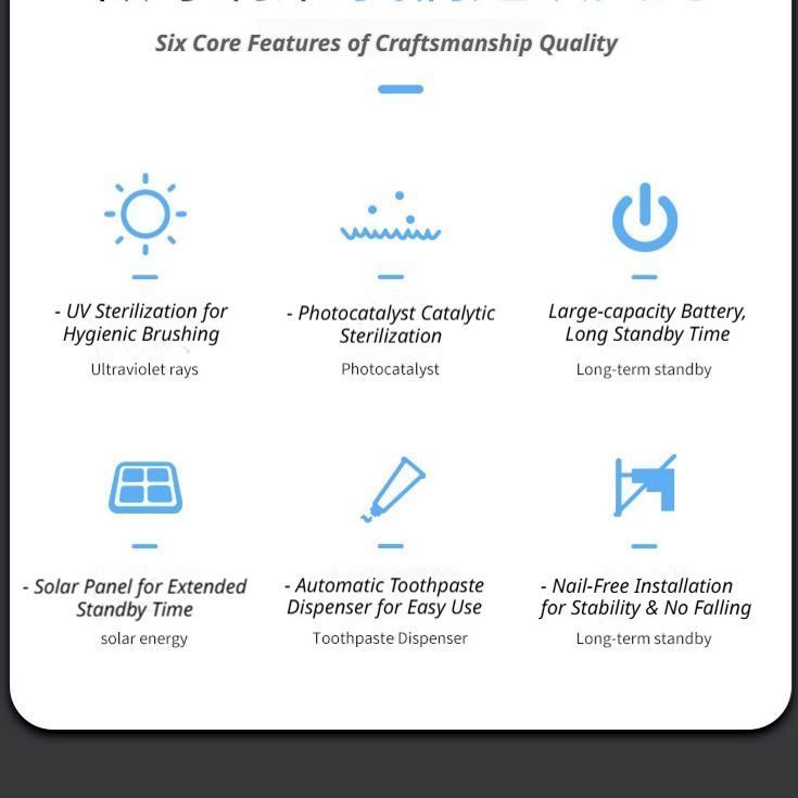 Gray Smart UV Sterilization Set, No-Drilling Wall-Mounted Toothbrush Organizer & Electric Toothbrush Sanitizer