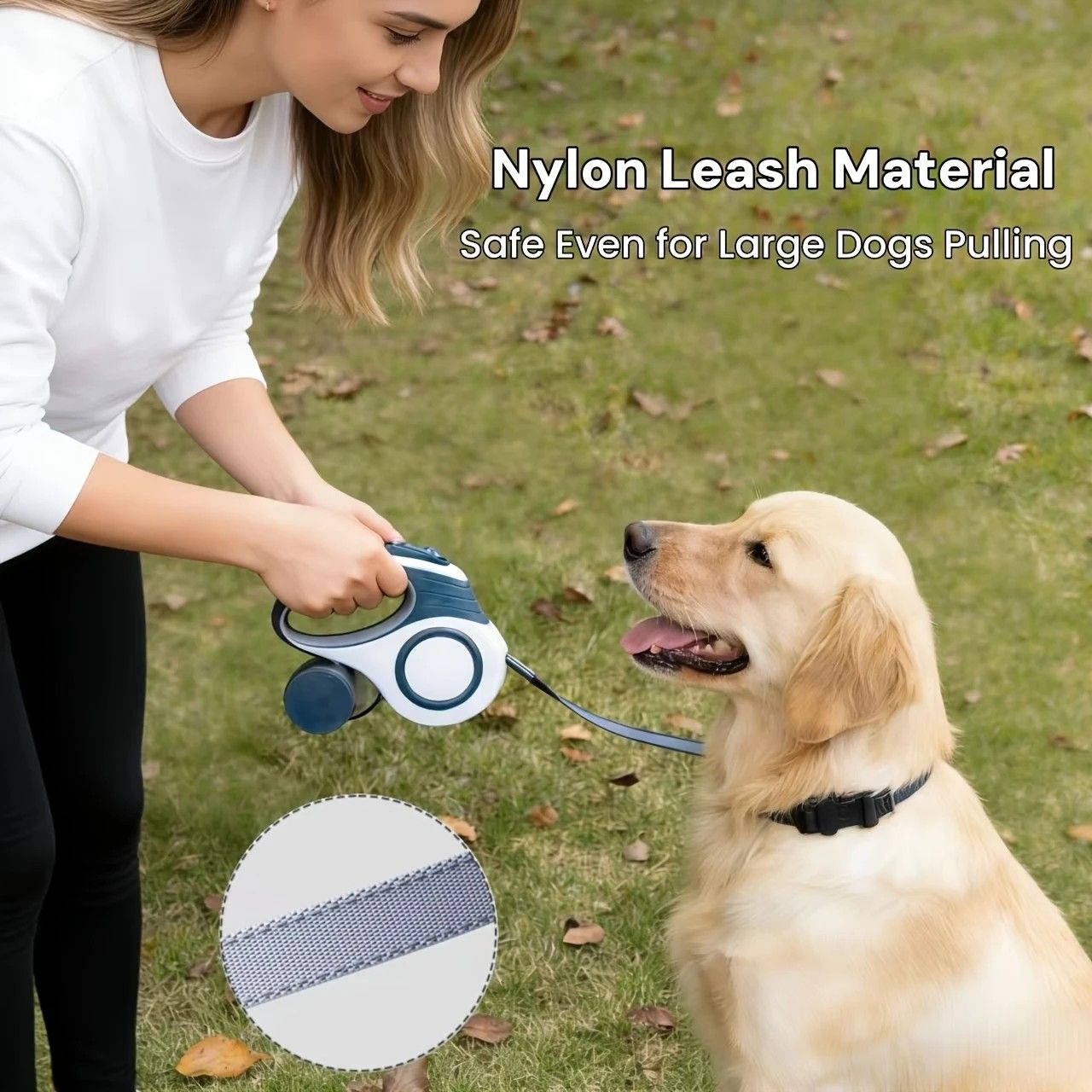Multi-function Automatic Retractable Pet Leash: High-Strength Anti-Break, One-Click Lock, Comfortable Grip, Eco-Friendly Waste Disposal, 3 Meters/118.11 Inches for Secure Dog Walking(blue)