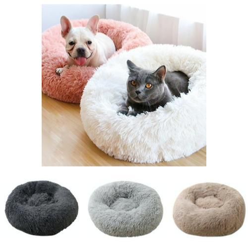 Fluffy Dog Bed Cat Bed 50cm, Light Grey