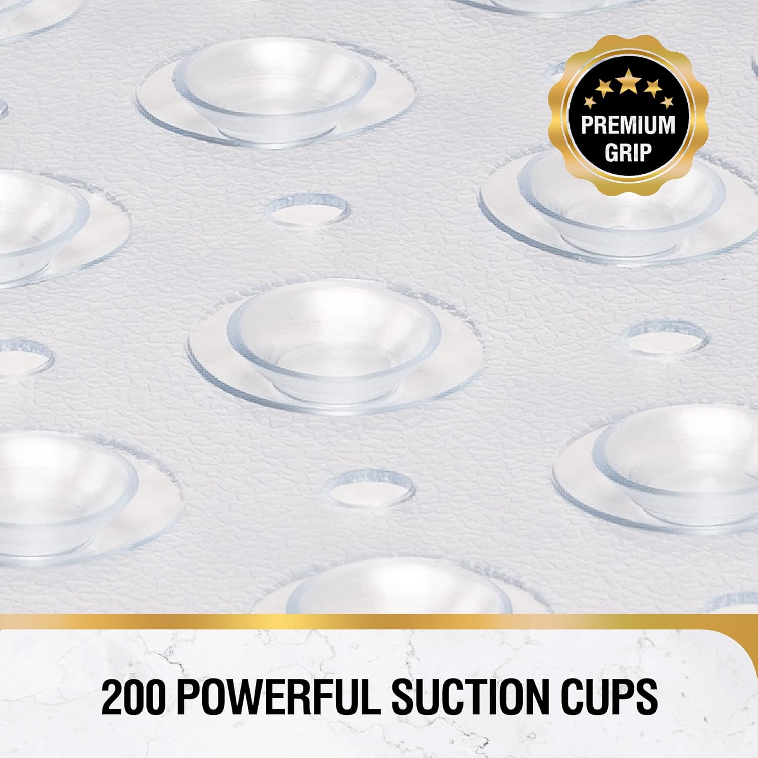 Bath Mat for Tub, Non Slip Bathtub Mat, 101x40cm Extra Long Bath Tub Mat, Machine Washable Bathroom Shower Mat with Suction Cups and Drain Holes, Soft on Feet, Clear