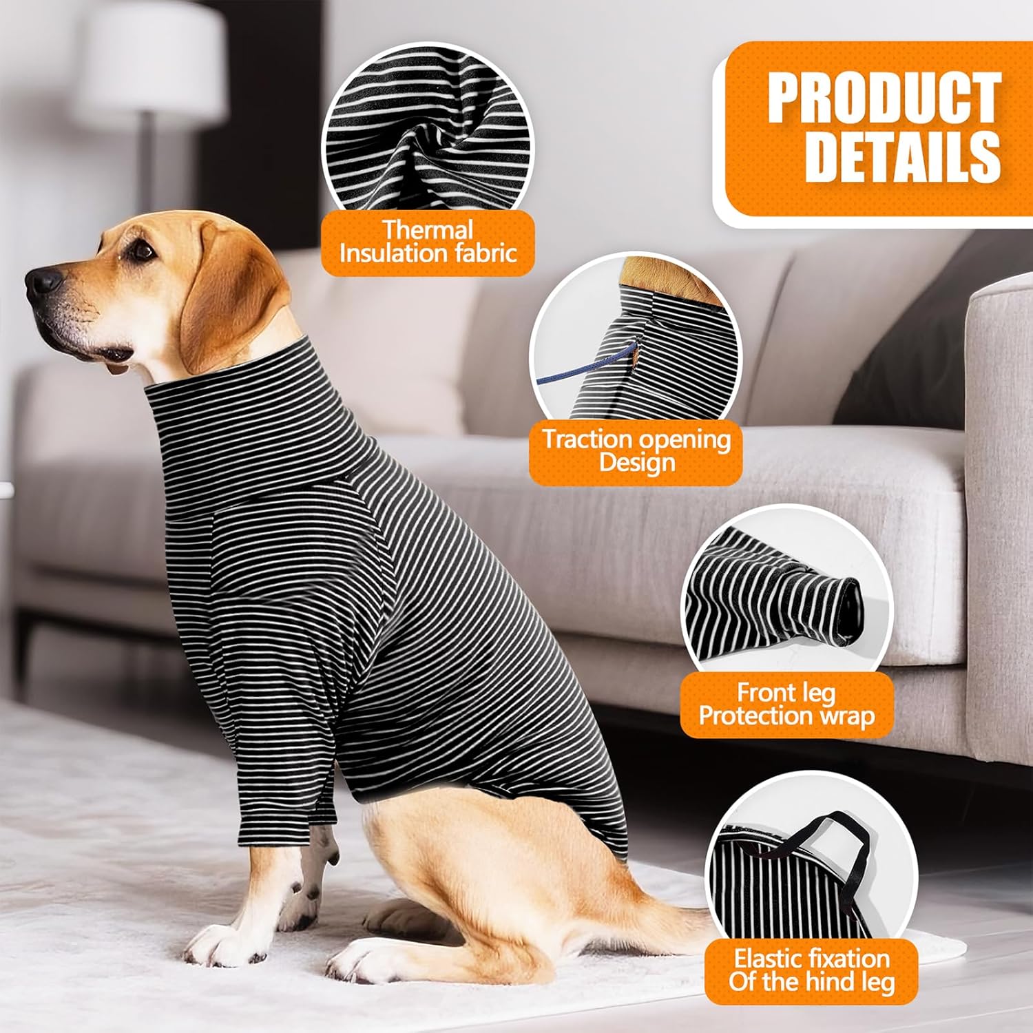 Recovery Suit for Dogs After Surgery Female Male Dog Onesie Neuter Spay Body Suit with Sleeve for Small Medium Large Dogs, Pet Pajama Clothes Anti Licking Surgical Wound Cone Alternative Black