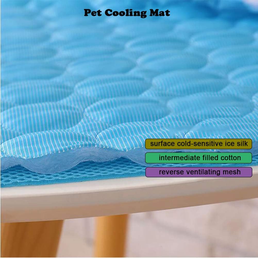 Pet Cooling Mat for Dogs, Pet Dog Self Cooling Pad, Ice Silk Self Cooling Mat Sleep Pad Foldable and Washable Summer Cool Mat Blanket for Cats, Kennels, Crates and Beds (Medium(23.6"*19.7"))