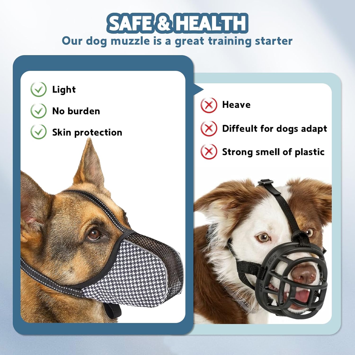 Muzzle for Small Dogs with Adjustable Straps, Breathable Mesh Small Dog Muzzle for Biting Chewing Licking Grooming or Eating Everything, Reflective Tape Design, Lightweight and Portable (XS)