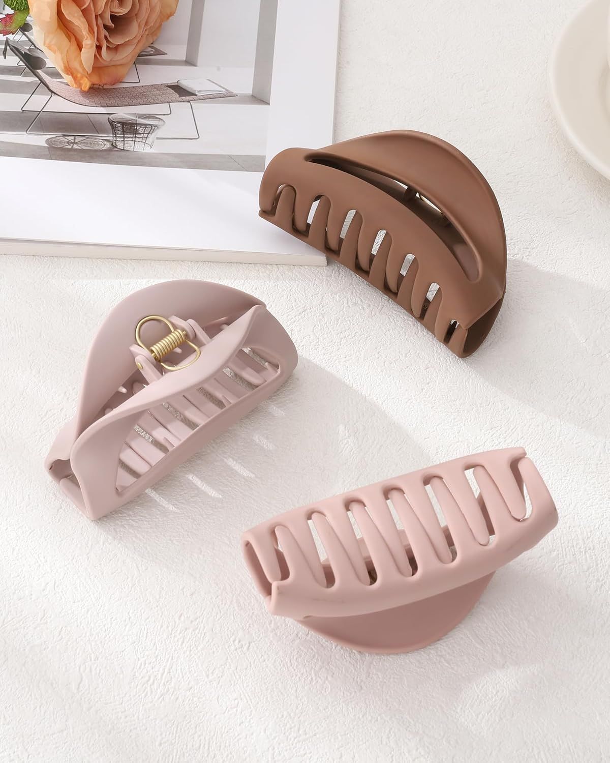 3Pcs Silicone Hair Clips lexible Claw Clips or Women Cloud Clip Bendable Large Hair Claw Clip