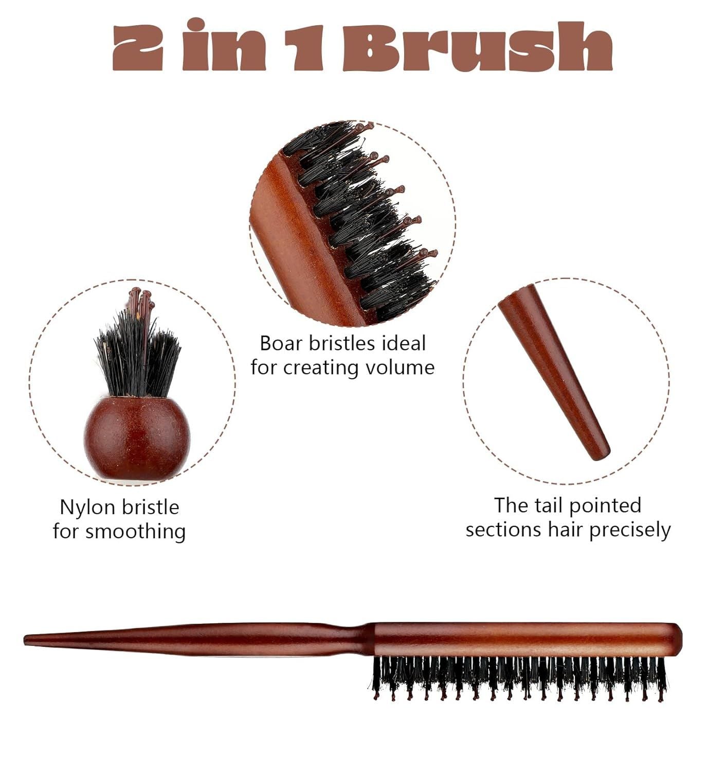 Teasing Combs for Women, 3 Pcs Hair Teasing Comb, Teaser Comb for Women Fine Hair, Slick Back, Volume, Backcombing