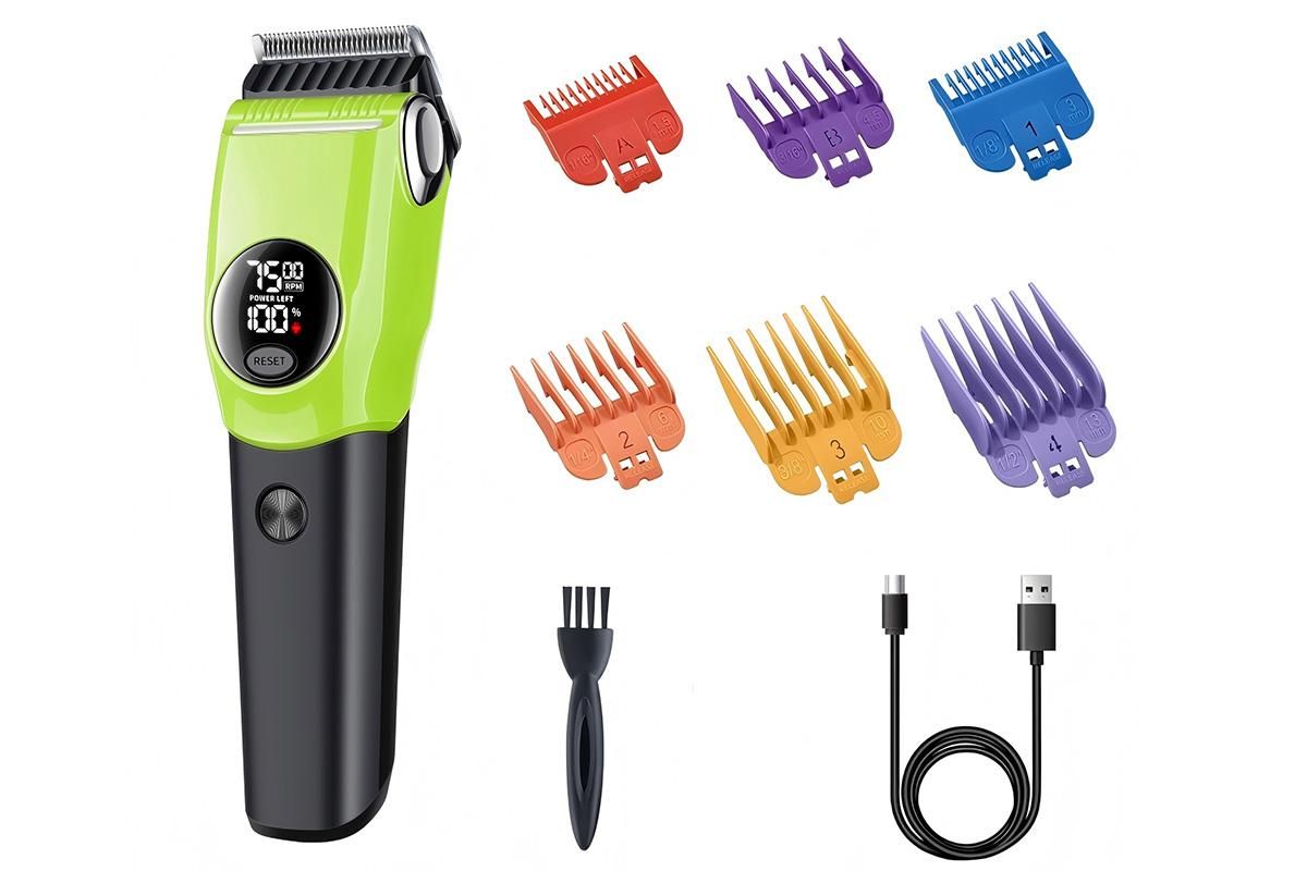 Dog Clipper Low Noise Dog Grooming Kit Rechargeable 3-Speed With LCD Display for Dogs Cats Pets