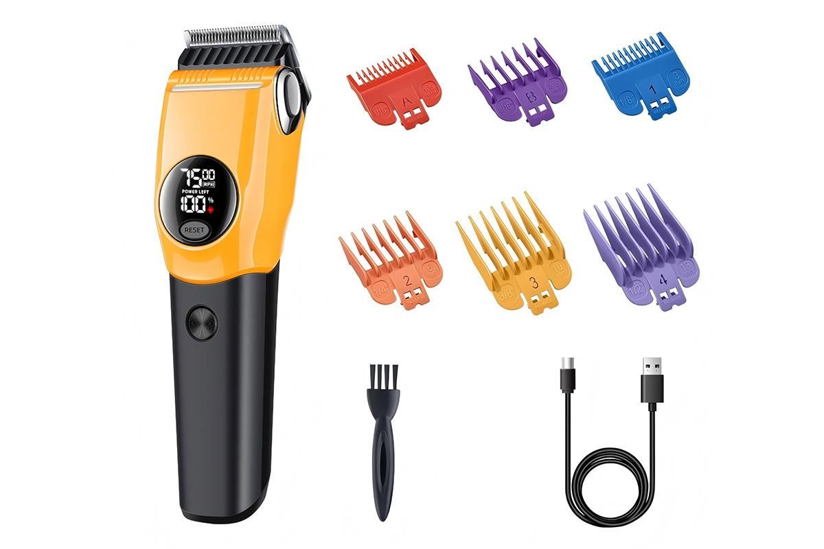 Dog Clipper Low Noise Dog Grooming Kit Rechargeable 3-Speed With LCD Display for Dogs Cats Pets