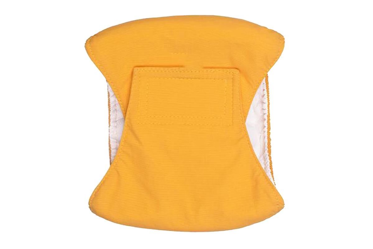 Washable Dog Diaper Water-resistant Puppy Nappy Belly Wrap for Male Dogs Reusable Dog Belly Bands Male Puppy Nappies Wrap Yellow - L