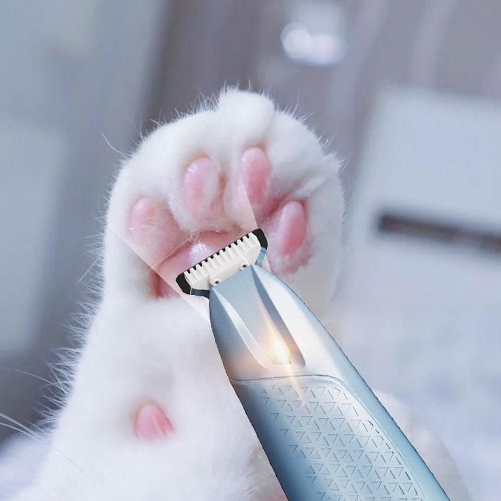 Pet Hair Trimmer Electric Clipper Rechargeable with LED Light for Pets Blue