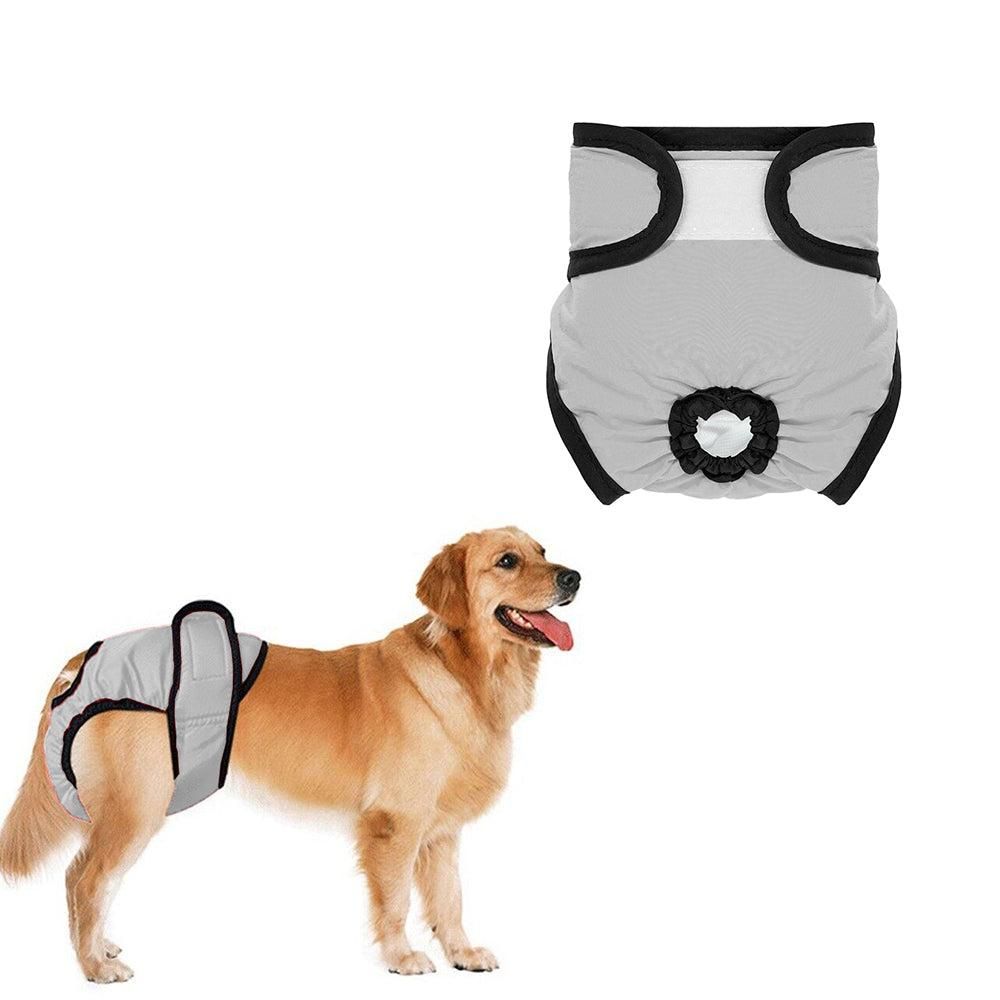 Washable Female Pet Nappy Diaper Dog Cat Physiological Pants Gray - XL